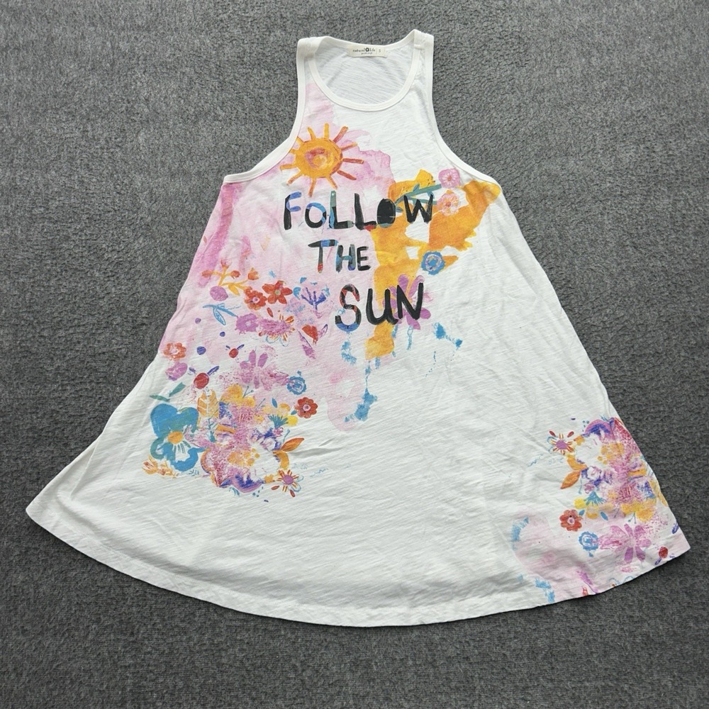 Natural Life Sun Dress Swim Cover Midi Dress Small Floral Boho Follow The Sun